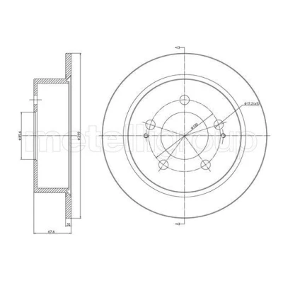 Kuva METELLI Jarrulevy 299,0mm 10,4mm 5 täysi 23 1561C Jarrulevyt