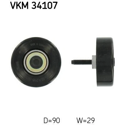 Kuva SKF VKM 34107 Ohjainrulla Kiinnitysmateriaalilla FORD: Tourneo Connect, Focus Mk1 Hatchback, Farmari, SAAB: 9 5 Sedan