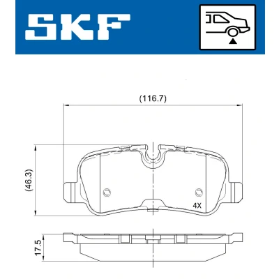 Kuva SKF VKBP 90257 Jarrupalat Kulumisenilmaisemelle LAND ROVER: Range Rover 3