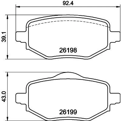 Kuva HELLA 8DB 355 040 971 Jarrupalat Ei kulumisenilmaisimelle Jarrusatulan ruuveilla Tarvikkeilla CITROËN: C4 III Hatchback, PEUGEOT: 2008 II