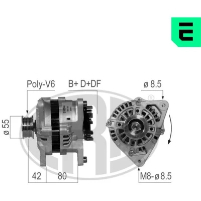 Kuva ERA 210244A Laturi 14V 70A FORD: FIESTA 4, KA Hatchback