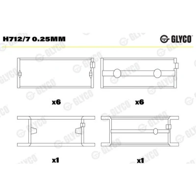 Kuva GLYCO H712/7 0.25mm Kampiakselin Laakeri
