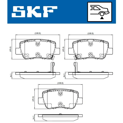 Kuva SKF VKBP 90458 A Jarrupalat akustisella kulumavaroittimella