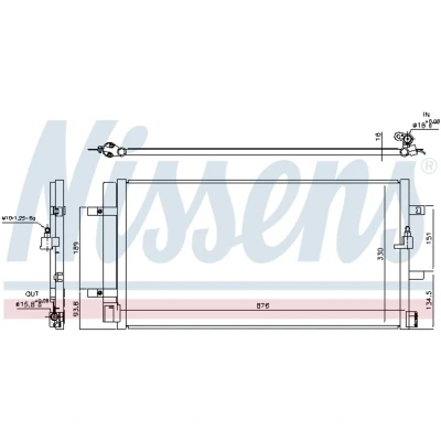 Kuva NISSENS 940453 Ilmastoinnin Lauhdutin Vedenerottimella Alumiini 676 R 134a AUDI: A6 C7 Avant, Allroad, A5 B8 Coupe