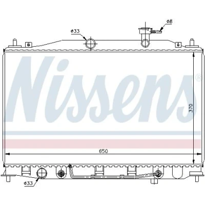 Kuva NISSENS 67503 Jäähdytin Alumiini 370 650 19 Jäähdytysrivat juotetut