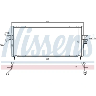 Kuva NISSENS 94494 Ilmastoinnin Lauhdutin ilman vedenerotinta Alumiini 690 R 134a