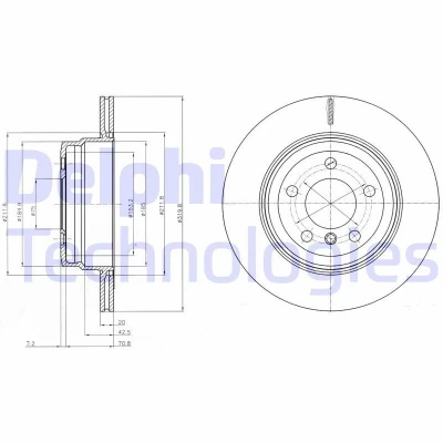 Kuva DELPHI BG4168 Jarrulevyt 320 20 5 Tuuletettu rasvattu käsittelemätön ilman pyöränlaakeria, ABS sensorirengasta BMW: X5, X6