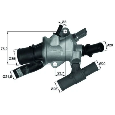 Kuva MAHLE ORIGINAL TI 166 88 Termostaatti FIAT: Punto II Hatchback