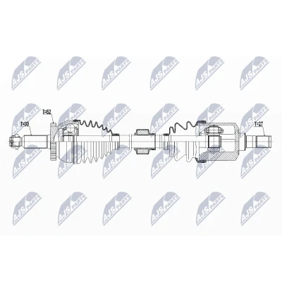 Kuva NTY NPW HY 565 Vetoakseli Etuakseli, vasen 668 99 HYUNDAI: SANTA FE 2