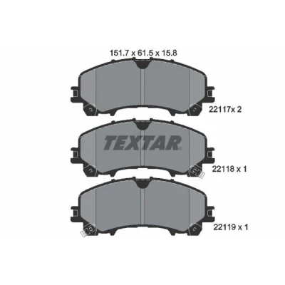 Kuva TEXTAR 2211701 Jarrupalat akustisella kulumavaroittimella NISSAN: X Trail, RENAULT: Koleos 2