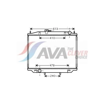 Kuva AVA COOLING SYSTEMS DN2300 Jäähdytin Alumiini 500mm 655, 675mm 23, 27mm Jäähdytysrivat mekaan. kiinnitetyt NISSAN: TERRANO 2