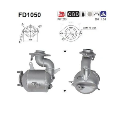 Kuva AS FD1050 Hiukkassuodatin Euro 5 Kordieriitti