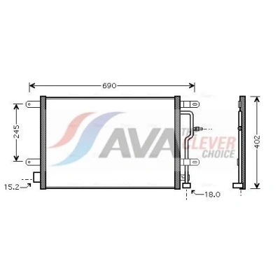Kuva PRASCO AI5199 Ilmastoinnin Lauhdutin 18,0 15,2 Alumiini 590 AUDI: A4 B6 Avant, A6 C5 B7 Avant