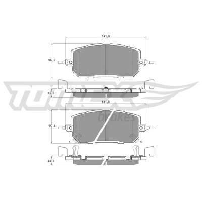 Kuva TOMEX brakes TX 60 28 Jarrupalat Etuakseli akustisella kulumavaroittimella MAZDA: MX 30