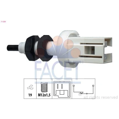 Kuva FACET 7.1250 Jarruvalokytkin Mekaaninen M12x1,5 Made in Italy OE Equivalent