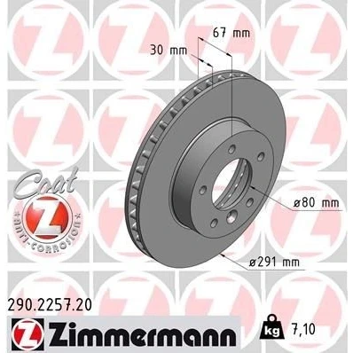 Kuva ZIMMERMANN COAT Z 290.2257.20 Jarrulevyt 291 28 6/5 5 121 tuuletettu sisältä pinnoitettu