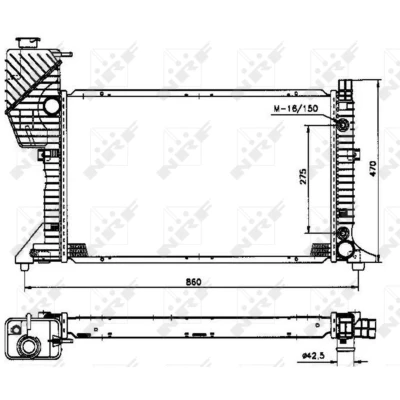 Kuva NRF 50574 Jäähdytin Alumiini 680 408 40 asennusosilla Jäähdytysrivat juotetut MERCEDES BENZ: Sprinter 3 T Bussi, Van, 2 Bussi