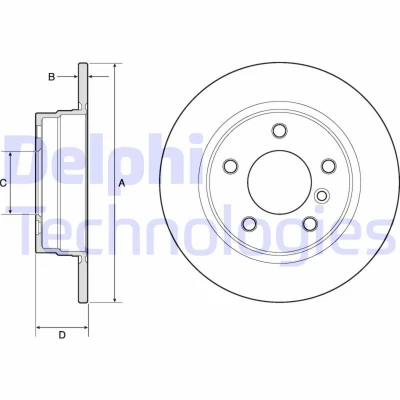 Kuva DELPHI BG2624 Jarrulevyt 280 10 5 täysi rasvattu käsittelemätön ilman pyöränlaakeria, ABS sensorirengasta BMW: 3 Coupe, Touring, Sedan