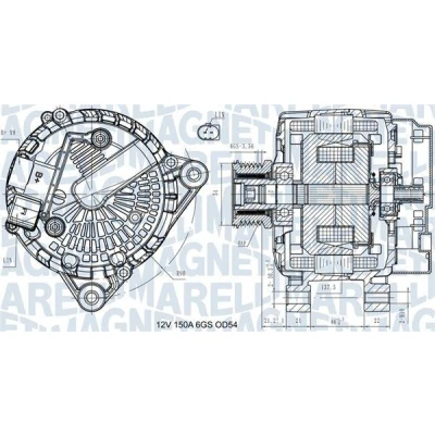 Kuva MAGNETI MARELLI 063731472410 Laturi 12V 150A FORD: FIESTA 6, C Max 2, FOCUS 3