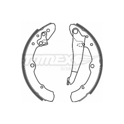 Kuva TOMEX brakes TX 20 25 Jarrukengät Taka akseli 230 40 VOLKSWAGEN: GOLF 2, 3, Caddy 1 Pickup, AUDI: 100 C2 Sedan, C3 Sedan