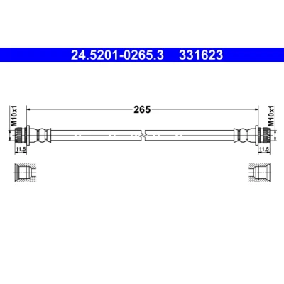 Kuva ATE 24.5201 0265.3 Jarruletku 265 M10x1 MITSUBISHI: COLT 6