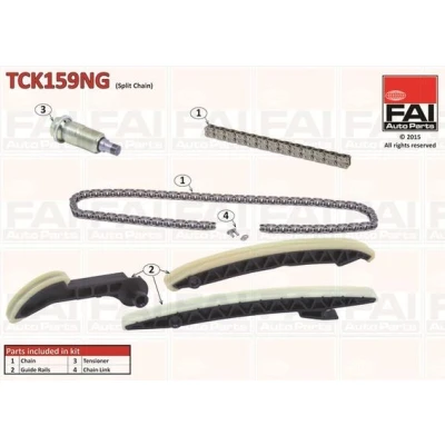 Kuva FAI AutoParts TCK159NG Jakoketjusarja ilman tiivisteitä, hammaspyöriä Yksinkertainen, Niittiketju