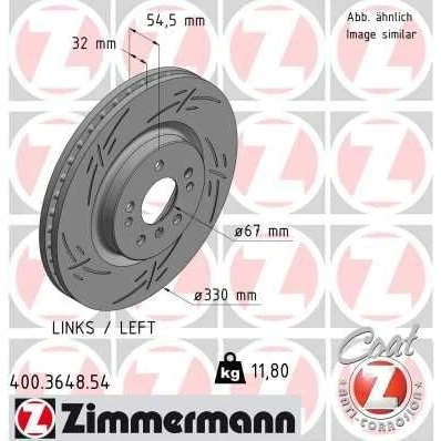 Kuva ZIMMERMANN BLACK Z 400.3648.54 Jarrulevyt 330 32 8/5 5 112 tuuletettu sisältä, lovella pinnoitettu hiiliteräs MERCEDES BENZ: ML sarja, R sarja