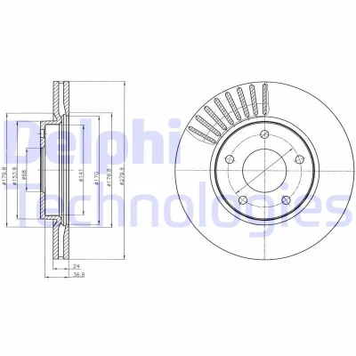 Kuva DELPHI BG4282C Jarrulevyt 280 24 5 Tuuletettu pinnoitettu käsittelemätön ilman pyöränlaakeria, ABS sensorirengasta NISSAN: Juke