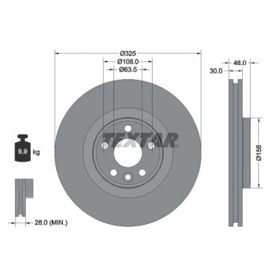 Kuva TEXTAR 92348805 Jarrulevyt LAND ROVER: Range Rover Velar