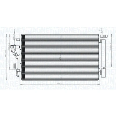 Kuva MAGNETI MARELLI 350203848000 Ilmastoinnin Lauhdutin Vedenerottimella 675x392x16 392 675 16 KIA: Sportage III