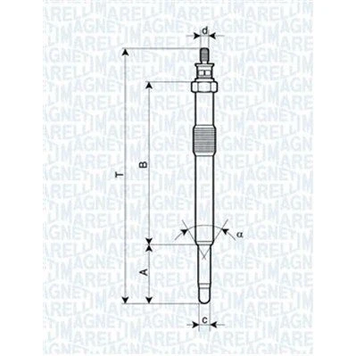 Kuva MAGNETI MARELLI 062900049304 Hehkutulppa 11V 10A M10X1 VOLVO: V50, V70 3, S80 II, FORD: MONDEO 4 Turnier, S Max Mk1, Focus 2 Kombi