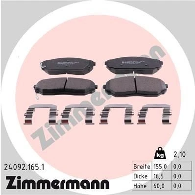 Kuva ZIMMERMANN 24092.165.1 Jarrupalat akustisella kulumavaroittimella Valokuva vastaa toimituslaajuutta KIA: SORENTO 1