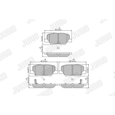 Kuva JURID 573442J Jarrupalat akustisella kulumavaroittimella Ilman tarvikkeita MITSUBISHI: OUTLANDER 3, ASX SUV, MAZDA: 6 Farmari, Sedan