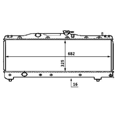 Kuva MAHLE ORIGINAL CR 533 000S Jäähdytin ajoneuvoille ilmastointilaitteella tai ilman 325mm 682mm 16mm Käsivaihteisto Jäähdytysrivat juotetut