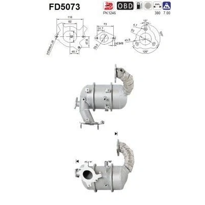 Kuva AS FD5073 Asennussarja, Noki /Hiukkassuodatin