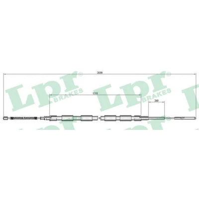 Kuva LPR C0302B Käsijarruvaijeri 2035/1370 Rumpujarru VOLKSWAGEN: Caddy 1 Pickup