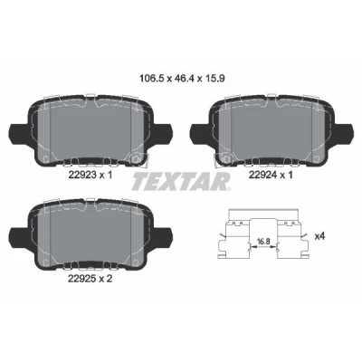 Kuva TEXTAR 2292301 Jarrupalat akustisella kulumavaroittimella Tarvikkeilla OPEL: Insignia B Grand Sport, Sports Tourer