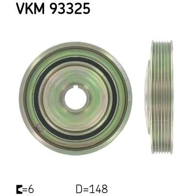 Kuva SKF VKM 93325 Kampiakselin Hihnapyörä 148 6 CITROËN: C5 I Farmari, Xsara Picasso, III PEUGEOT: 307 Hatchback