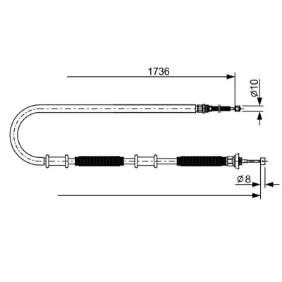Kuva BOSCH 1 987 482 700 Käsijarruvaijeri 1736mm FIAT: Doblo I Cargo