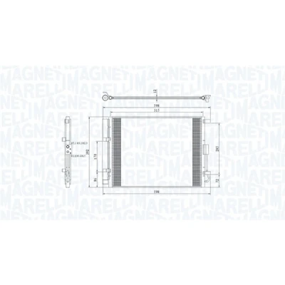Kuva MAGNETI MARELLI 350203809000 Ilmastoinnin Lauhdutin Vedenerottimella 515x379,4x12 379,4 515 12 HYUNDAI: i30 II Farmari