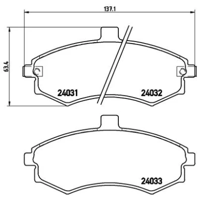 Kuva BREMBO P 30 020 Jarrupalat akustisella kulumavaroittimella Ilman tarvikkeita KIA: Cerato Sedan, HYUNDAI: Elantra III Hatchback, Sedan