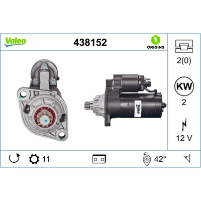 Kuva VALEO NEW ORIGINAL PART 438152 Starttimoottori 12 2 VOLKSWAGEN: Golf 4, 4 Variant, 5, AUDI: A3 Hatchback, TT Coupe, SKODA: Octavia 1 Combi
