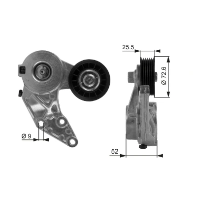 Kuva GATES FleetRunner Micro V Kit T38377 Kiristysrulla VOLKSWAGEN: Golf 4, 4 Variant, Sharan I, SEAT: Alhambra I