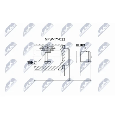 Kuva NTY NPW TY 012 Vetonivel Vaihteiston puoli, Etuakseli, vasen TOYOTA: RAV4 III SUV, Corolla IX Hatchback, Alphard I