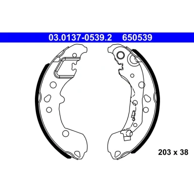 Kuva Jarrukenkäsarja, Taka akseli SEAT IBIZA V, SKODA FABIA IV, VW POLO VI OE 2Q0 698 525 B, D, H