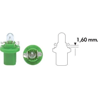 Kuva MAGNETI MARELLI 002051100000 Polttimo, Mittariston Valo 12 2 B2,4W Vihreä