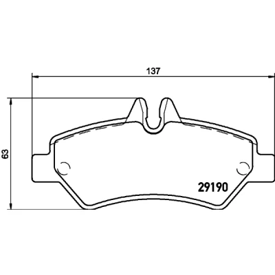 Kuva HELLA 8DB 355 005 351 Jarrupalat Sis. kulumisenilmaisimen Jarrusatulan ruuveilla Tarvikkeilla MERCEDES BENZ: Sprinter 3.5 T Van, Bussi