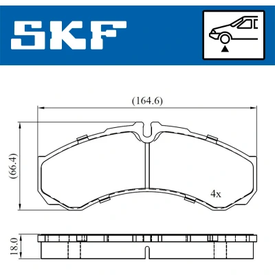 Kuva SKF VKBP 80507 Jarrupalat Kulumisenilmaisemelle IVECO: DAILY 3, 2 Pritsche/Fahrgestell