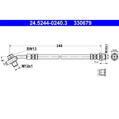 Kuva ATE 24.5244 0240.3 Jarruletku 240 M10x1 AUDI: A4 B5 Avant, Sedan