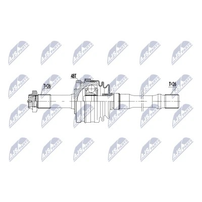 Kuva NTY NPW ME 203 Vetoakseli Etuakseli, oikea 608mm Automaattivaihteisto MERCEDES BENZ: G sarja SUV (W463) 65 AMG 6.0, 63 6x6 5.5, 5.5